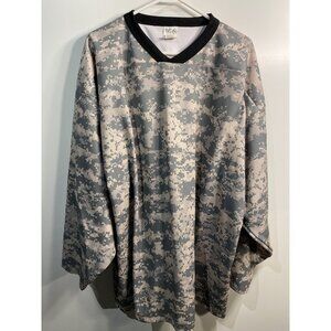 athletic knit mens green camo long sleeve shirt size XL extra large